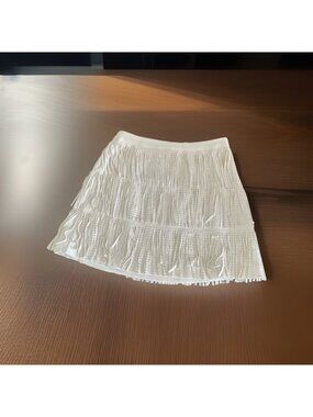 Women’s Mainstrip White Fringe Skirt NWT Medium NWT